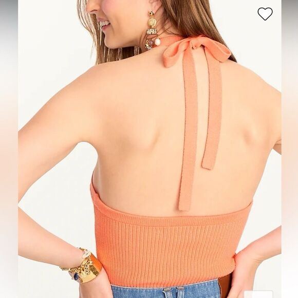 J. Crew Halter Sweater Tank Womens XXL 2XL Cotton / CASHMERE Blend Tie Backless - Picture 2 of 10